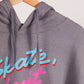"Skate Don't Hate" Crop Hoodie - Storm