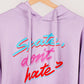 "Skate Don't Hate" Crop Hoodie - Lilac