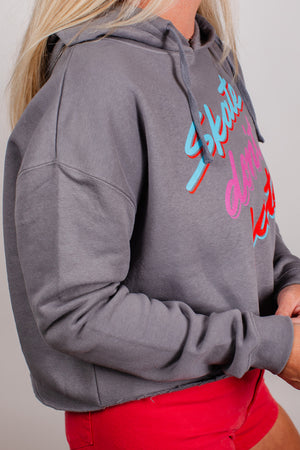 "Skate Don't Hate" Crop Hoodie - Storm