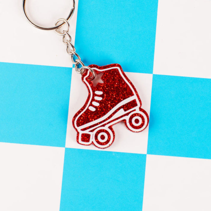 Roller Skate Keychain - 1.5in Glitter